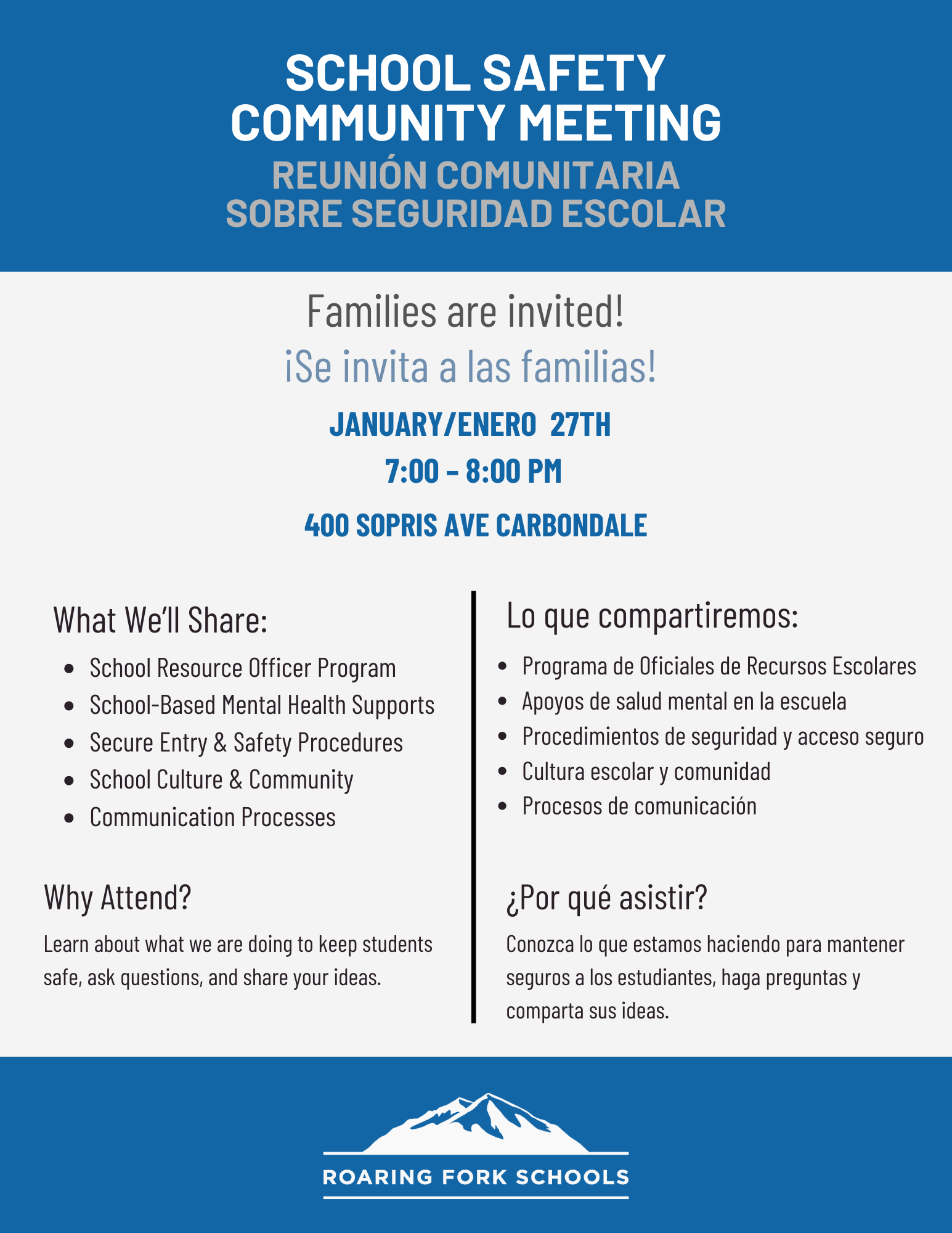 School Safety Forum Community Meeting